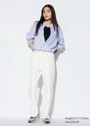 Джинси uniqlo білі wide straight jeans