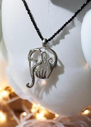 Серебряная подвеска ручной работы веселое слоненок3 фото