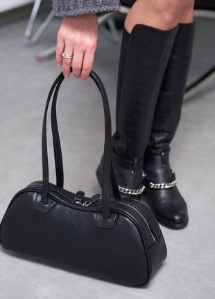 Кожаная сумка черная