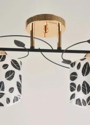 Люстра потолочная sirius л 7302/2 fg+bk на 2 плафона