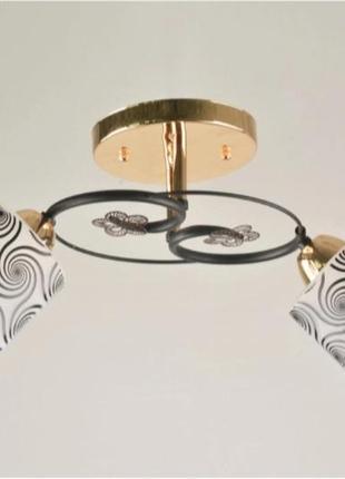 Люстра потолочная sirius л 7296/2 fg+bk на 2 плафона