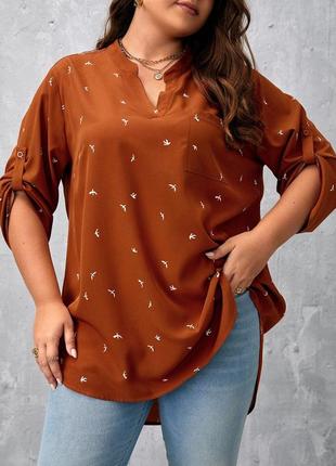 Блуза с птичками shein xl