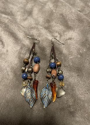 Длинные шарики серьги