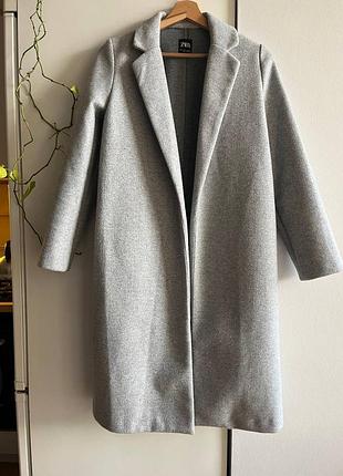 Классическое серое пальто zara