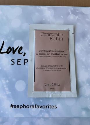 Очищаюча паста шампунь для волосся christophe robin cleansing paste clay rose extract