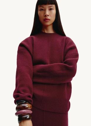 Свитер трикотажный бордо zara new