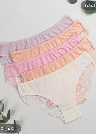 Набор женских трусиков батал с кружевом nicoletta туречков &lt;unk&gt; 5 шт.