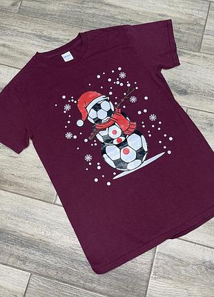 Футболка рождественская/новогодняя gildan s или на подростка