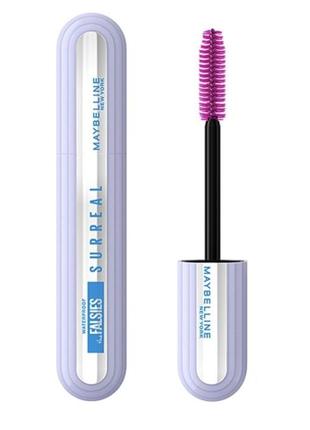 Тушь для ресниц водостойкая maybelline new york falsies surreal waterproof объем и удлинение черная 10 мл (30163799)