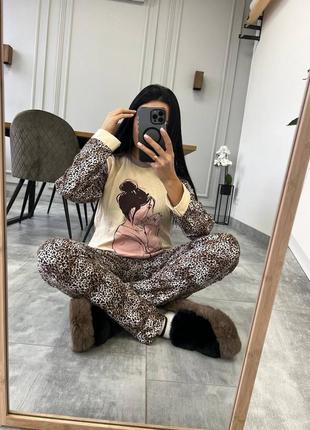 Тепленькая трикотажная пижама на байке