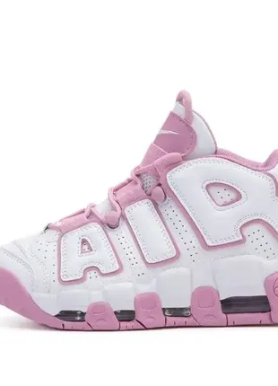Кроссовки nike air more uptempo white oaf найк аир мор аптемпо белые с розовым
