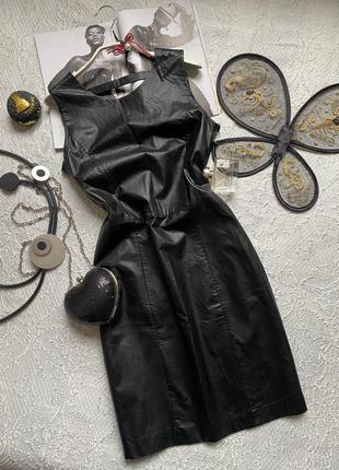 Изысканное платье-сарафан эко-кожа /liu-jo/размер s