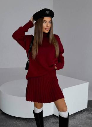 Стильный теплый костюм, шерстий комплект
