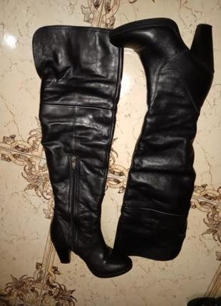 Шикарні ботфорти жіночі шкіра зима