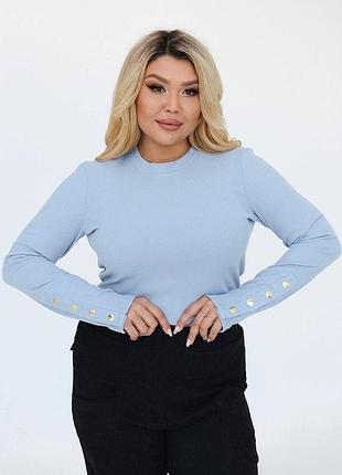 Базовый нежный боди батал в рубчик