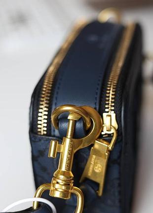 Мини сумка женская tory burch miller t monogram mini blue