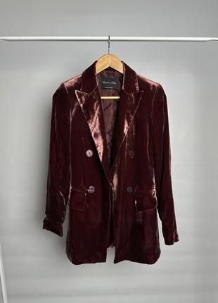 Massimo dutti велюровый жакет (шелк)