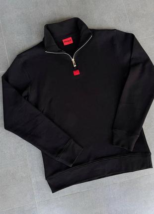 Мужская кофта hugo boss, мужской свитшот hugo boss с замком ‘ черный, оригинал