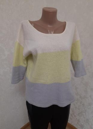 Нежный пушистый кашемировый свитер джемпер укороченный рукав 100% кашемир