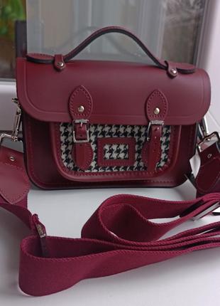 Сумка Michael kors manhattan medium contrast-trim leather satchel co. нова, шкіряна