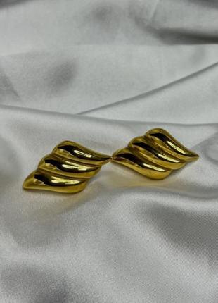 Серьги золотые, серьги мерданда, серьги гвоздики