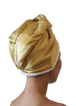 Тюрбан для волос натуральный шелк - махра, двухсторонний