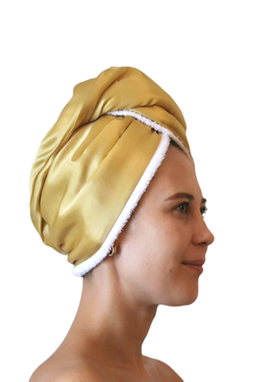 Тюрбан для волос натуральный шелк - махра, двухсторонний