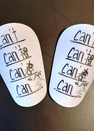 Білі футбольні щитки міні can`t - can