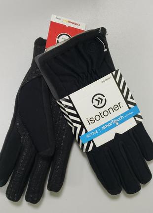 Isotoner active smortouch рукавички сенсорні пальці теплі зимові жіночі чорні