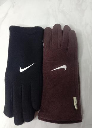 Коричневые, шоколадные перчатки перчатки флис, сенсорные теплые3 фото