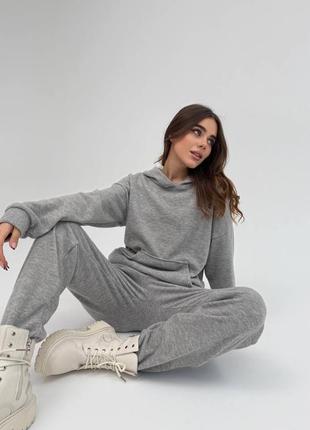 Теплый костюмчик из ангоры, серый беж и черный, xs,s,m,l xl,xxl