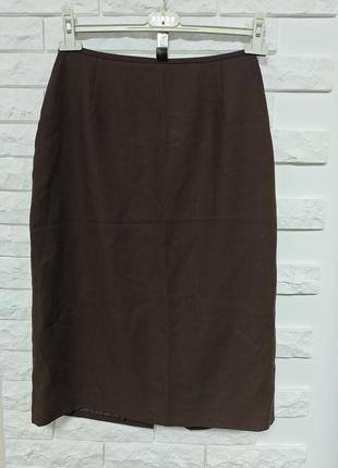Marks & spencer eur 42 коричневая юбка карандаш классическая