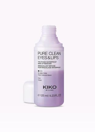 Средство для снятия макияжа с глаз и губ pure clean eyes & lips kiko milano