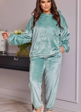 Женская пижама теплая из кенгуру махра 42-44, 46-48, 50-52, 54-56  razg4409-с41804oве6 фото