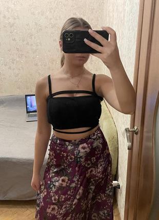 Топ бандо с полосками boohoo