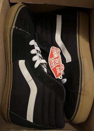 Vans sk-8 высокие кеды black & white braun скейтборды 44 28.5 см кроссовки камбоджа унисекс