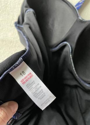 3xl элегантный слитный купальник со сборочкой на животе в синих тонах с утяжкой и чашками7 фото