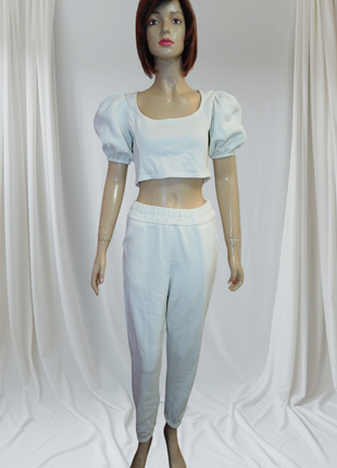 Тёплый флисовый костюм белый