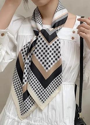Шелковый платок в стиле shein платина платок на шею на сумку шелк армани 90x90