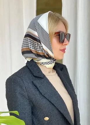 Шелковый платок в стиле shein платина платок на шею на сумку шелк армани 90x90