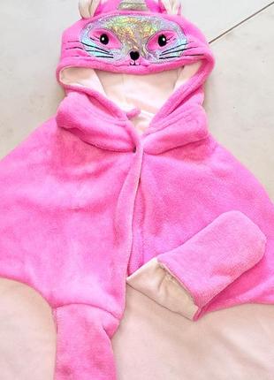 Накидка-рушник 
халат пончо  для дівчинки