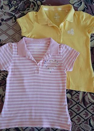 Футболка-поло (2 шт) для девочки lupilu в полоску 110-116 см