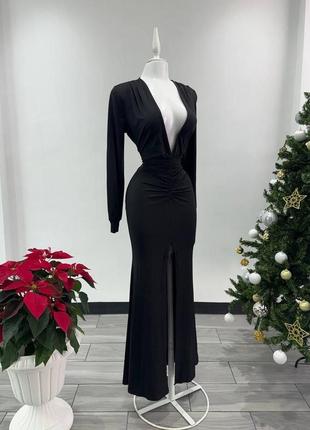 Святкова сукня - максі з красивим декольте🖤