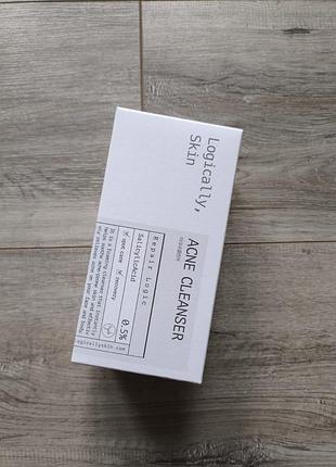 Очищувальний засіб для шкіри обличчя та тіла з акне logically, skin acne cleanser 300мл1 фото