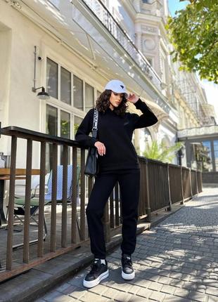 Качественный зимний премиум костюм женский базовый комплект худи и штаны с начесом