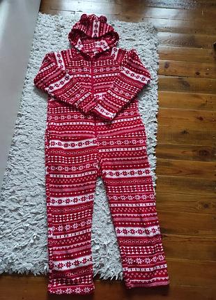 Кигуруми, слип, пижама, одежда для дома в новогодний принт s р от dunelm