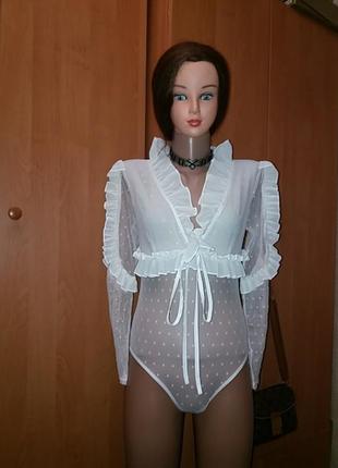 Комбидрез боди сеточка рюши