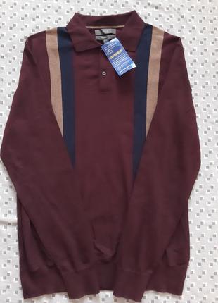 Пуловер-polo на пуговицах из чистого коттона. marks spencer