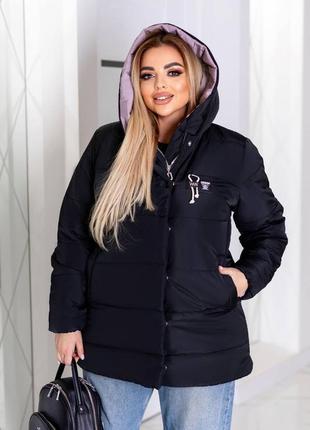 ‼️зимова тепла курточка з капюшоном з якісної плащівки канада на синтепоні ‼️