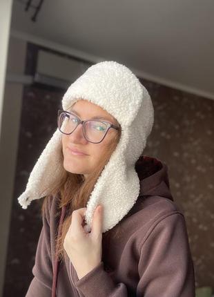 Ушанка тедди барашек на флисе